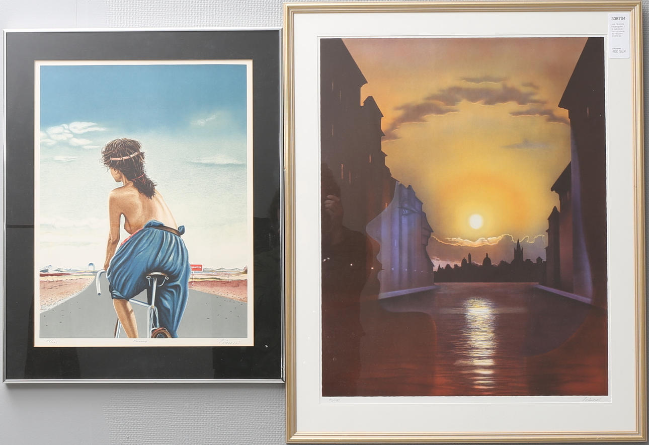 JAN ZIELECKI. Färglitografier, 2 st, signerade och numrerade 45/190 samt 57/275.