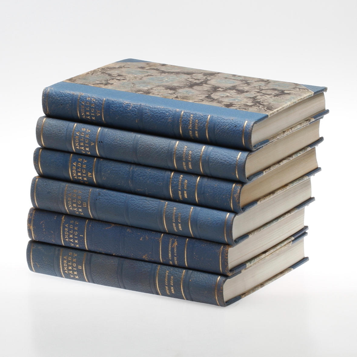 BOKVERK, 6 volymer, "Andra världskriget", Stockholm 1945.