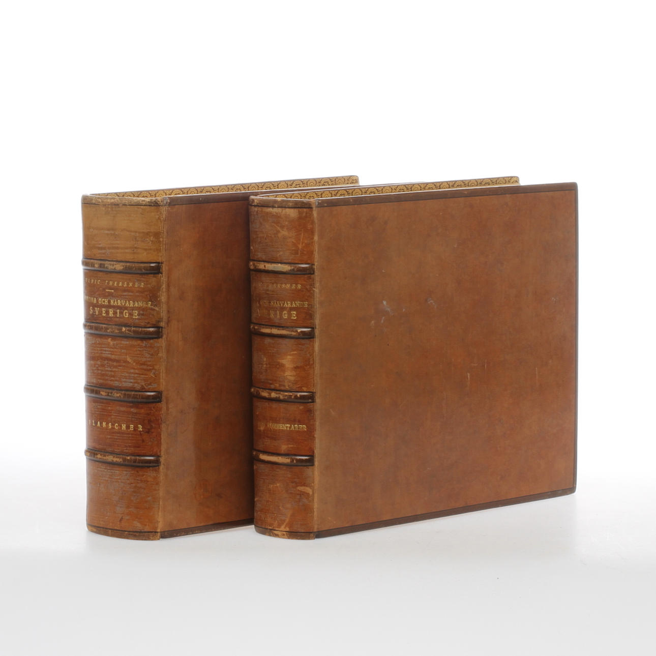 BÖCKER, 2 volymer, "Fordna och Närvarande Sverige", Ny upplaga, Ulric Thersner, Nordisk Rotogravyr, Stockholm 1946.