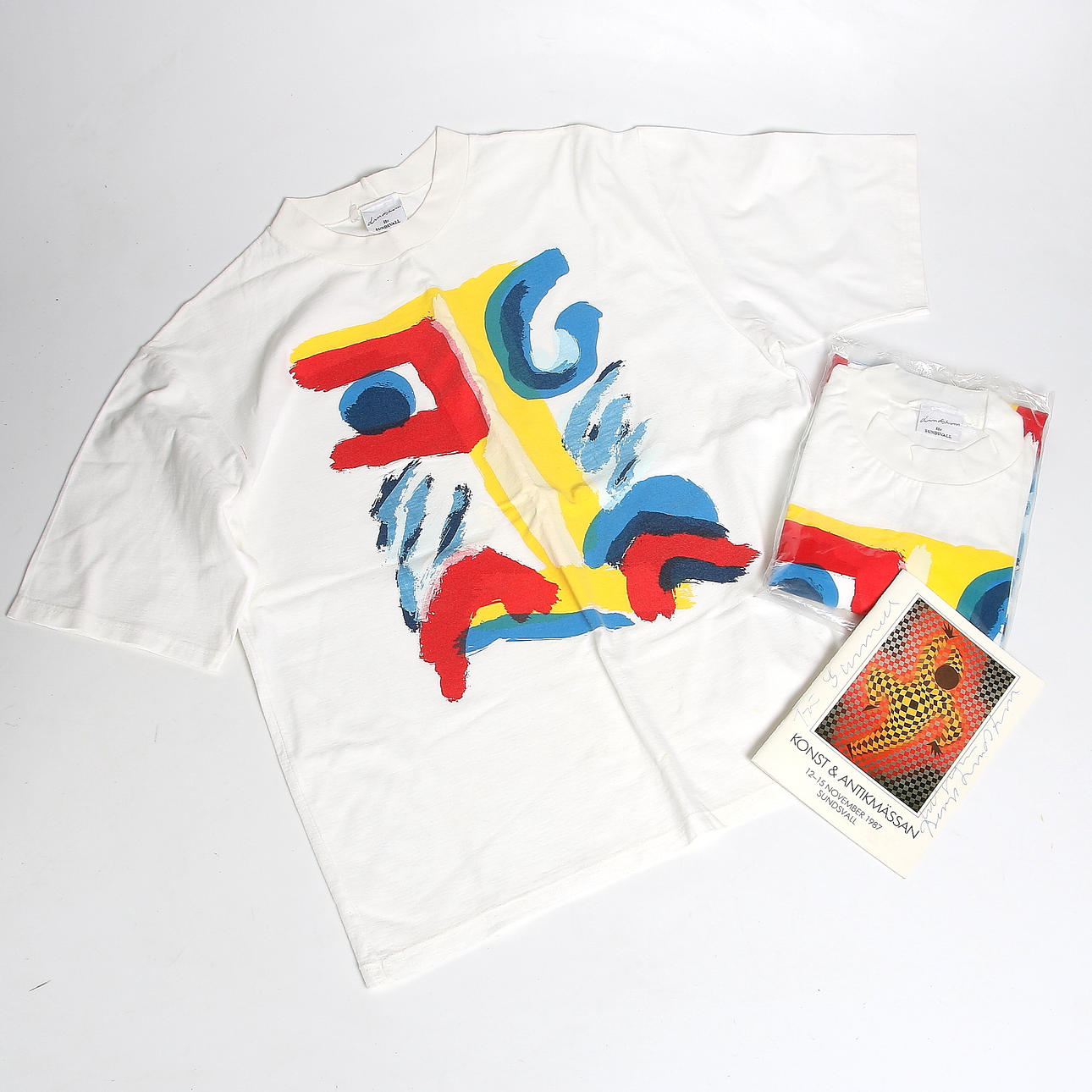 T-SHIRTS and SIGNED PROGRAM, 2 pcs. Bengt Lindström for Sundsvall.
