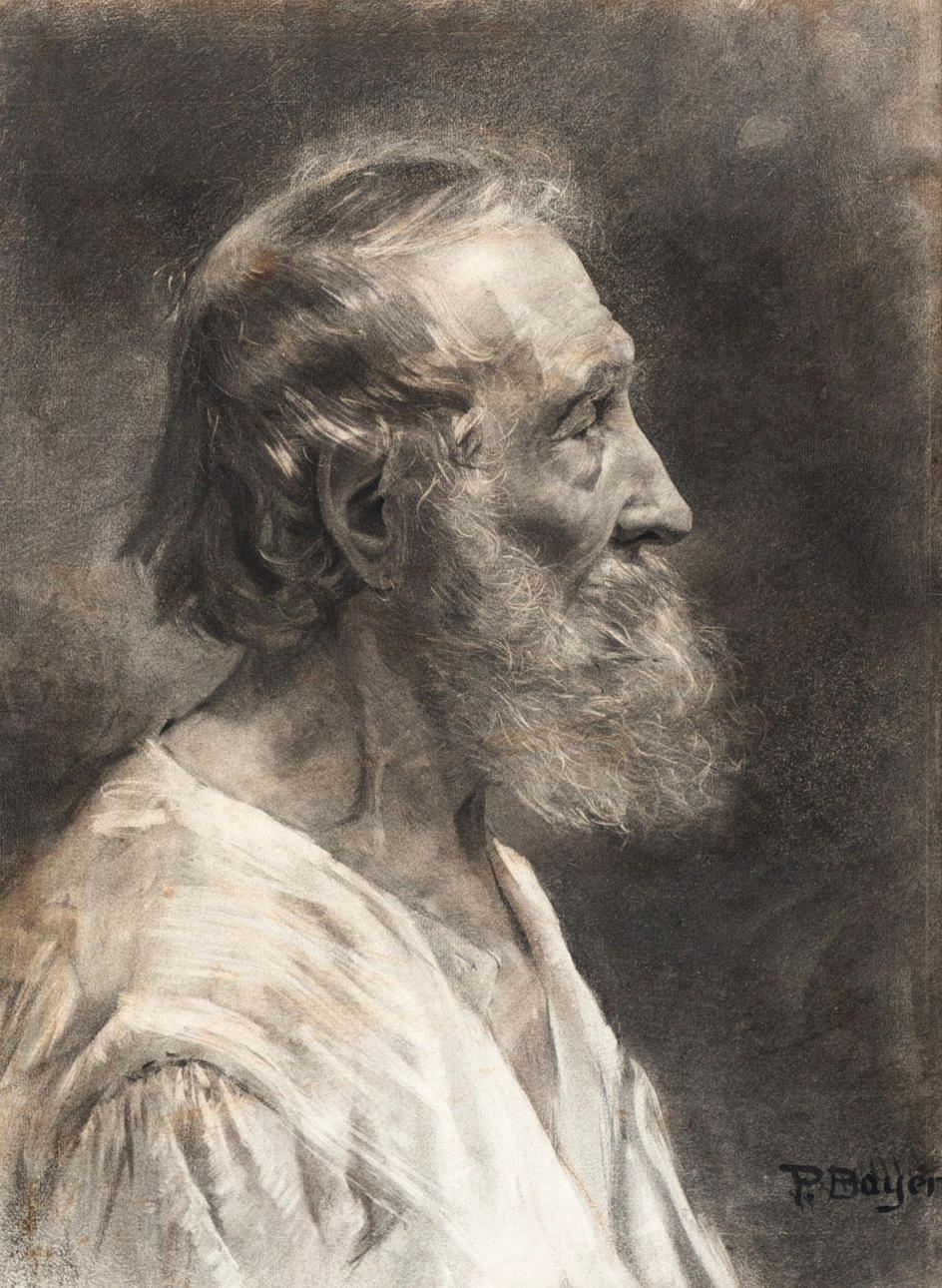 PETER BAYER (1871-1919). Portrait eines alten Mannes.