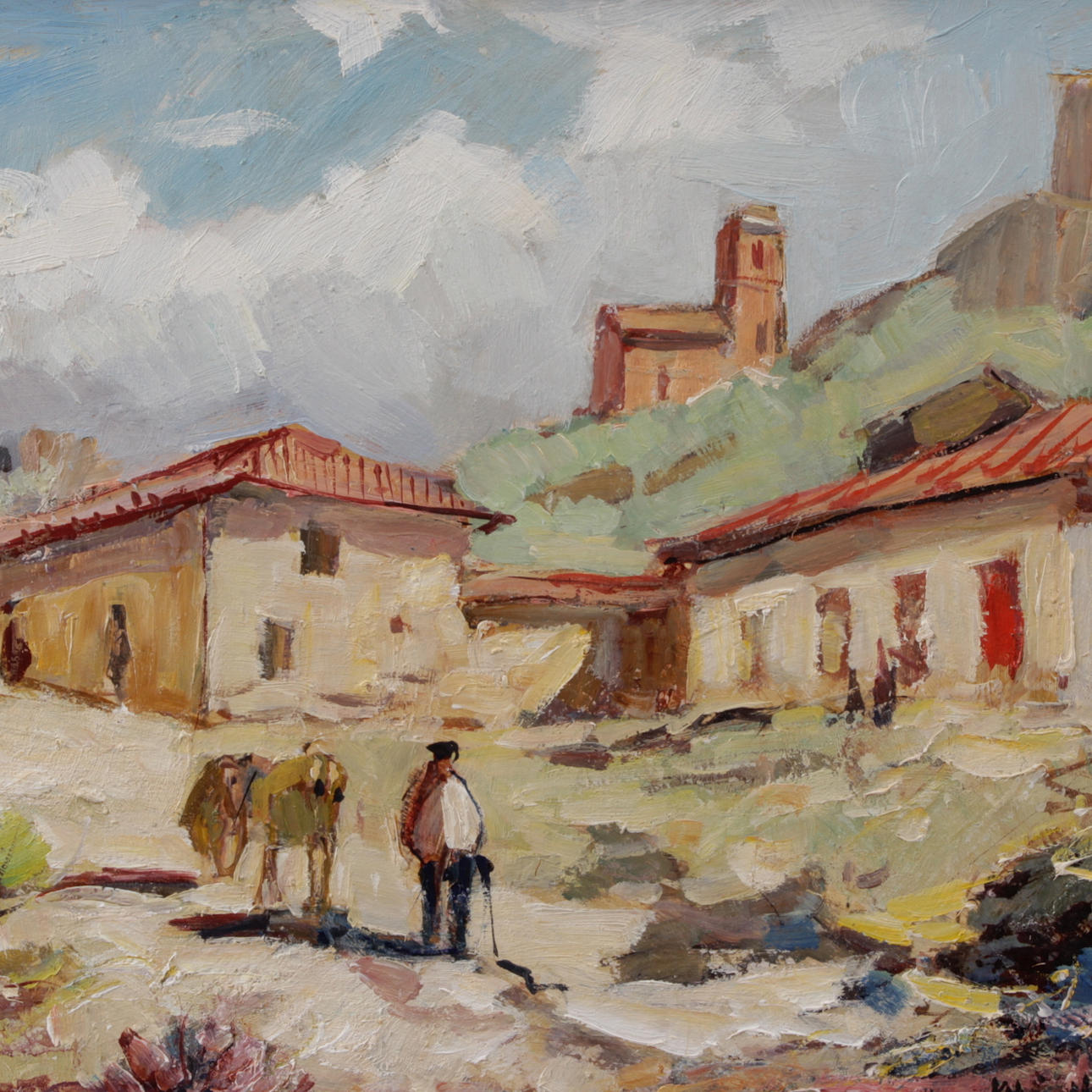 KNUT NORMAN. Olja på pannå, signerad.