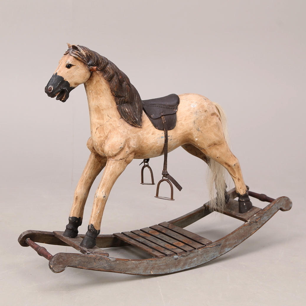 GUNGHÄST, trä/läder/metall/tagel 1900-talets senare del.