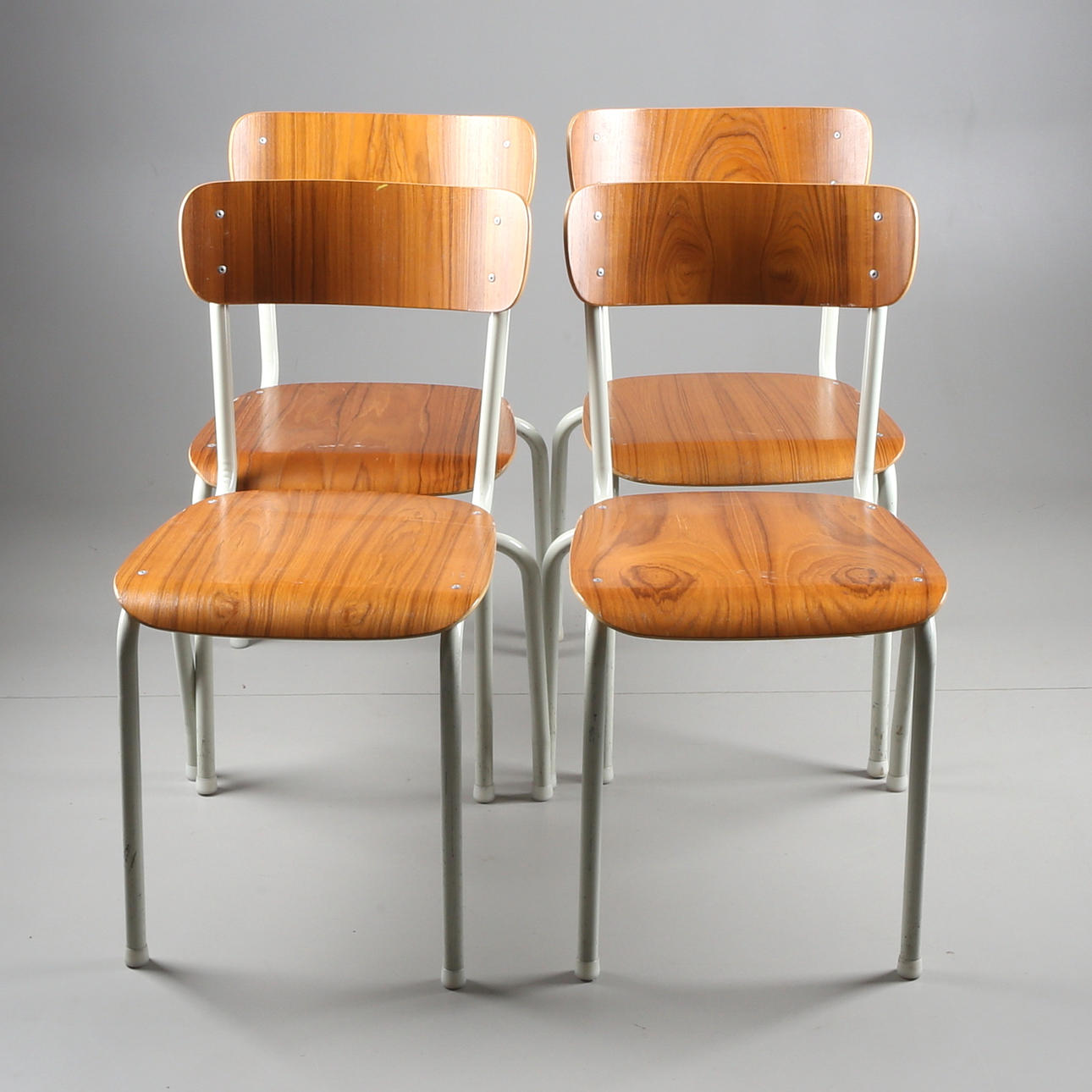 STOLAR, 4 st, trä och metall, 1900-tal.