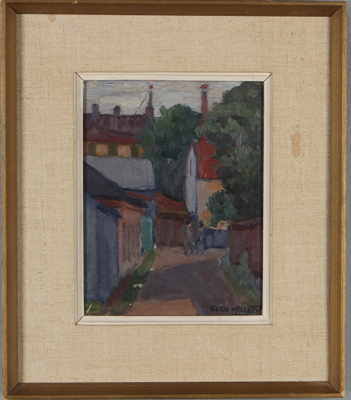 SVEN HELLSTRÖM. Södergränd, olja på pannå, signerad och daterad 1949.
