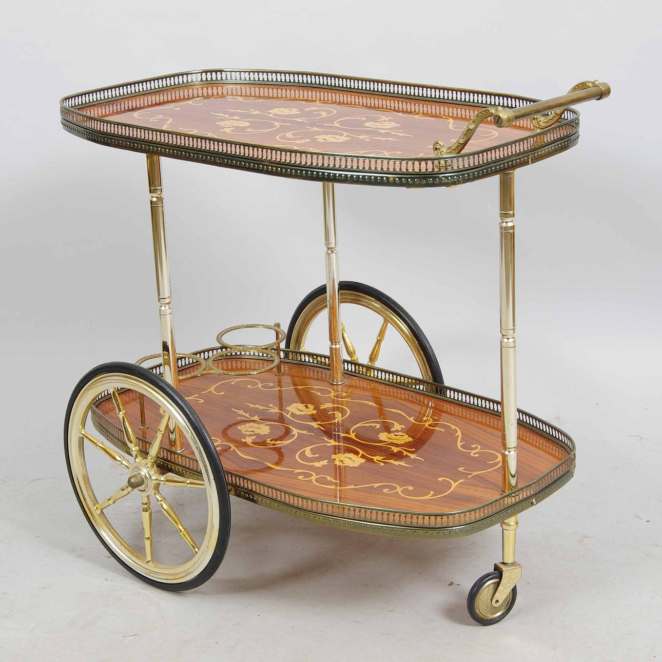 SERVERINGSVAGN, mahogny/intarsia/mässing.