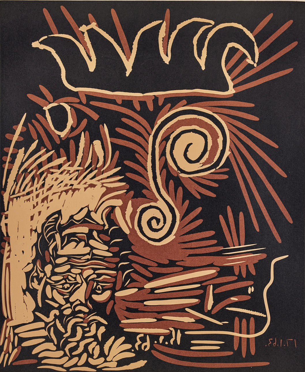 PABLO PICASSO. "Le Vieux Buffon" (Têtes).