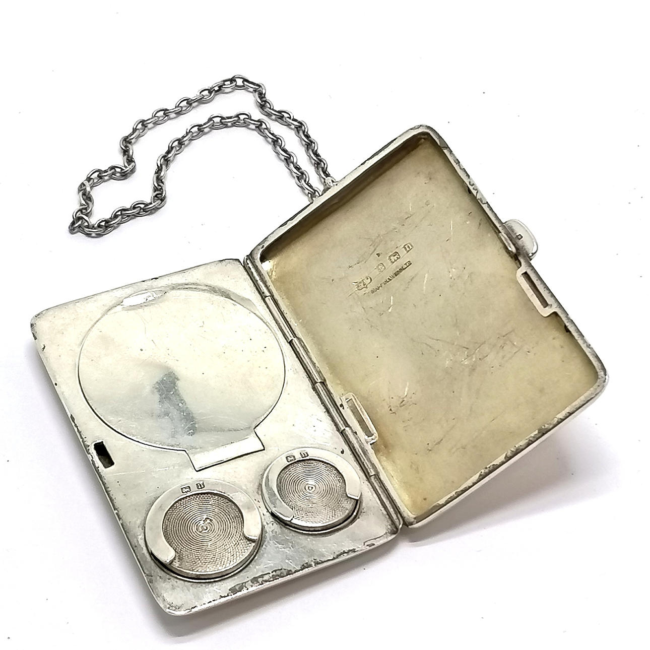 MONEDA SOBERANA/COMPACTA/PITILLERA COMBINADA DE PLATA MAPPIN & WEBB DE 1912.