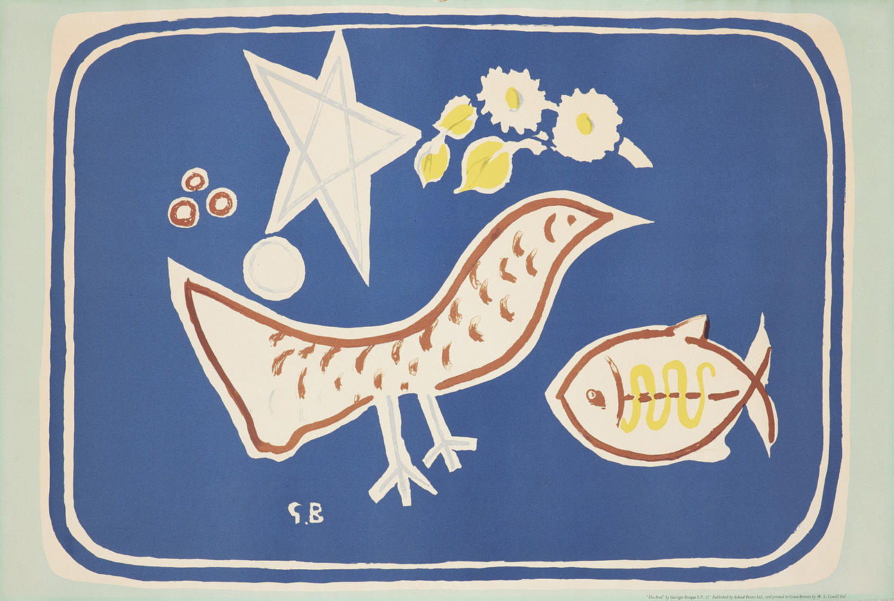 AFTER GEORGES BRAQUE. “The Bird”, colour lithograph, from 1948 ...