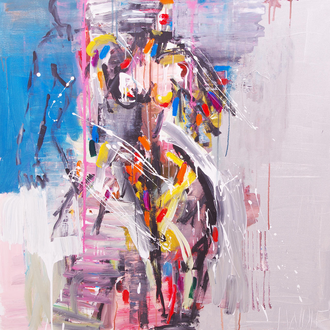 JAN WOLF. Composition, oil on canvas, signed J. Wolf.