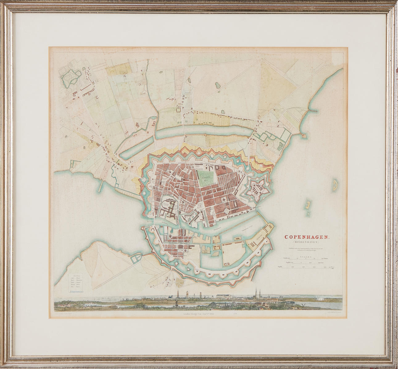 COPENHAGEN, LITHOGRAPH WITH CITY VIEW, ca 1852.