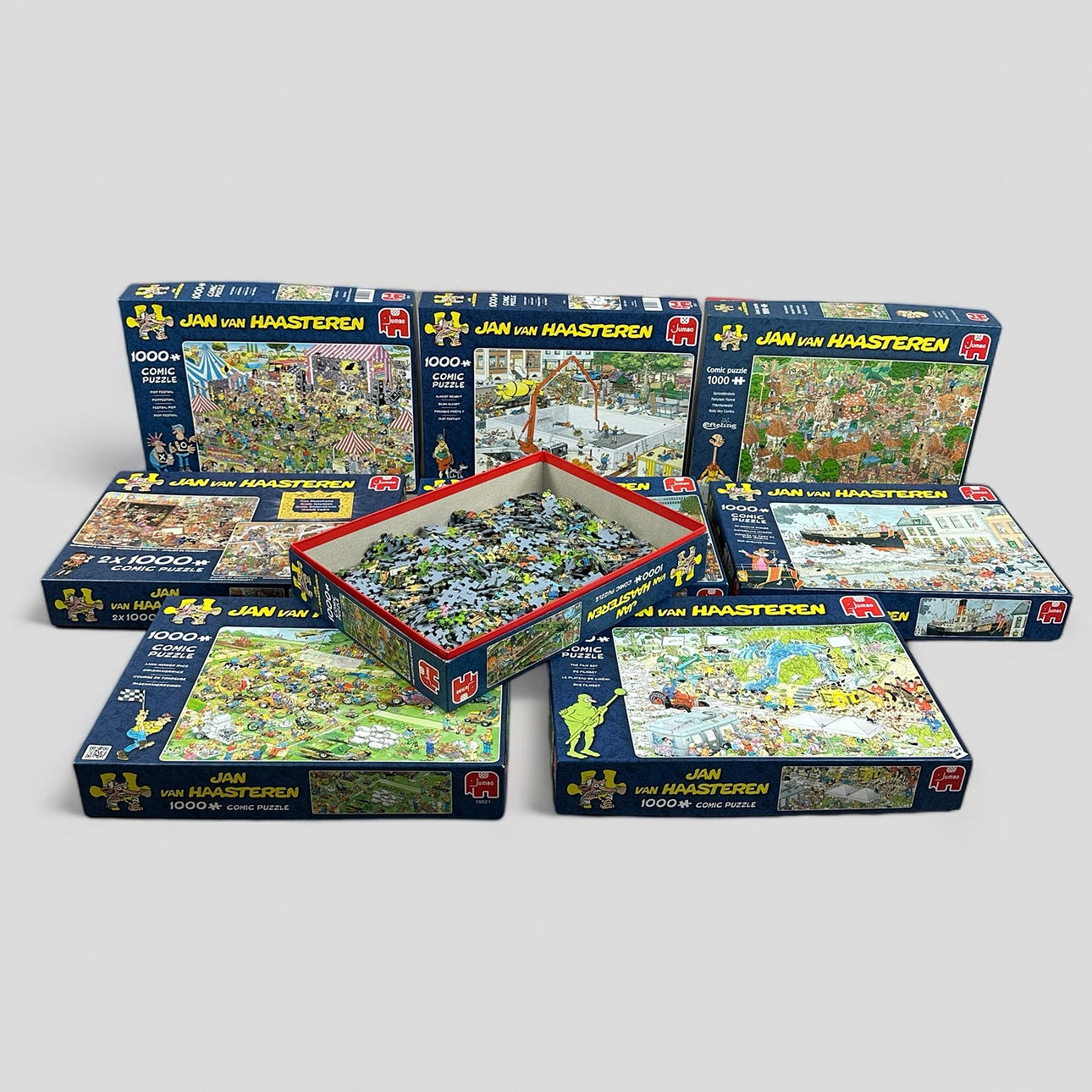 PUSSEL, 9 st. comic puzzle, 1000 bitar, Jumbo.