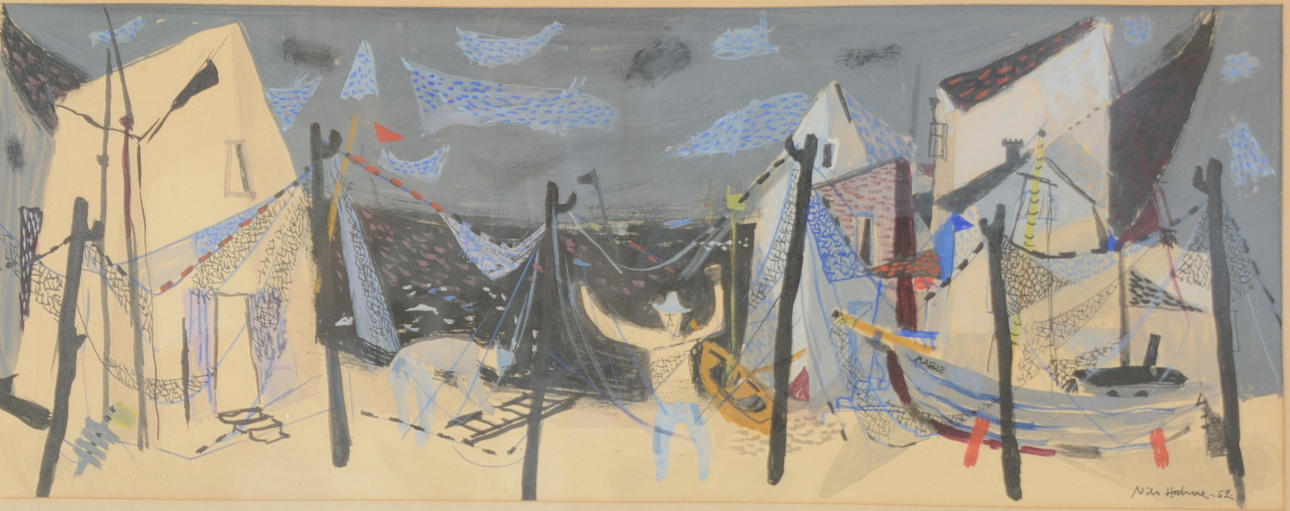 NILS HAHNE. Gouache.