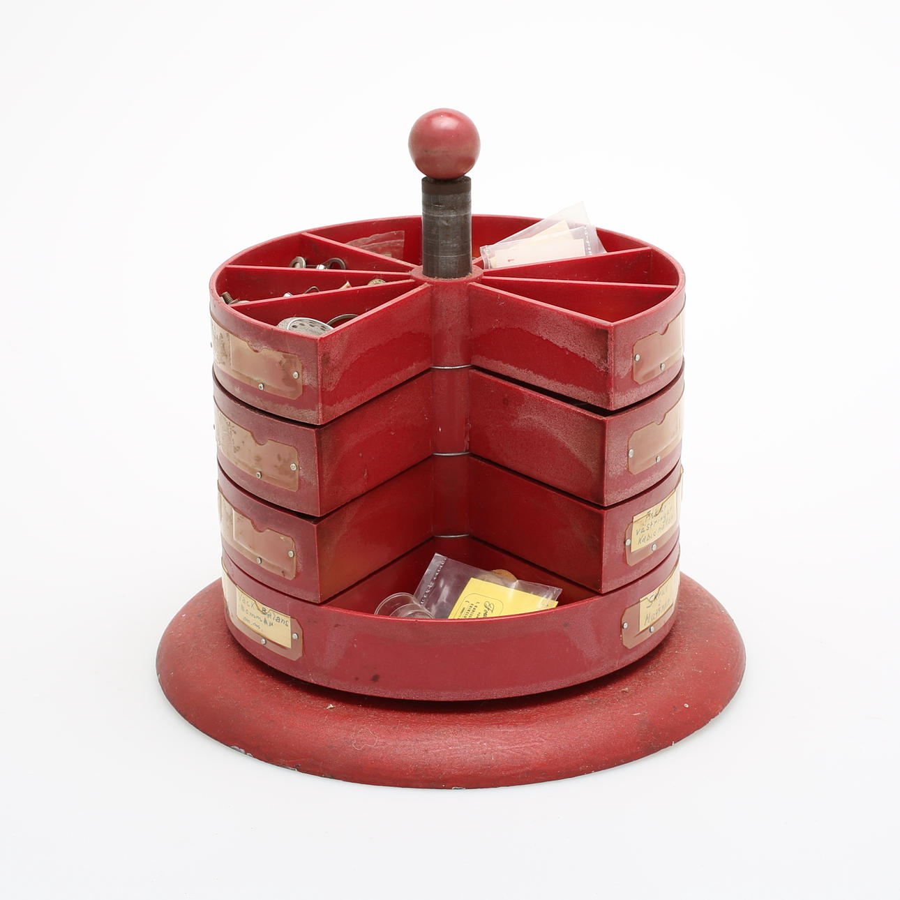 SORTERINGSSNURRA, järn/plast, 1900-talets mitt.