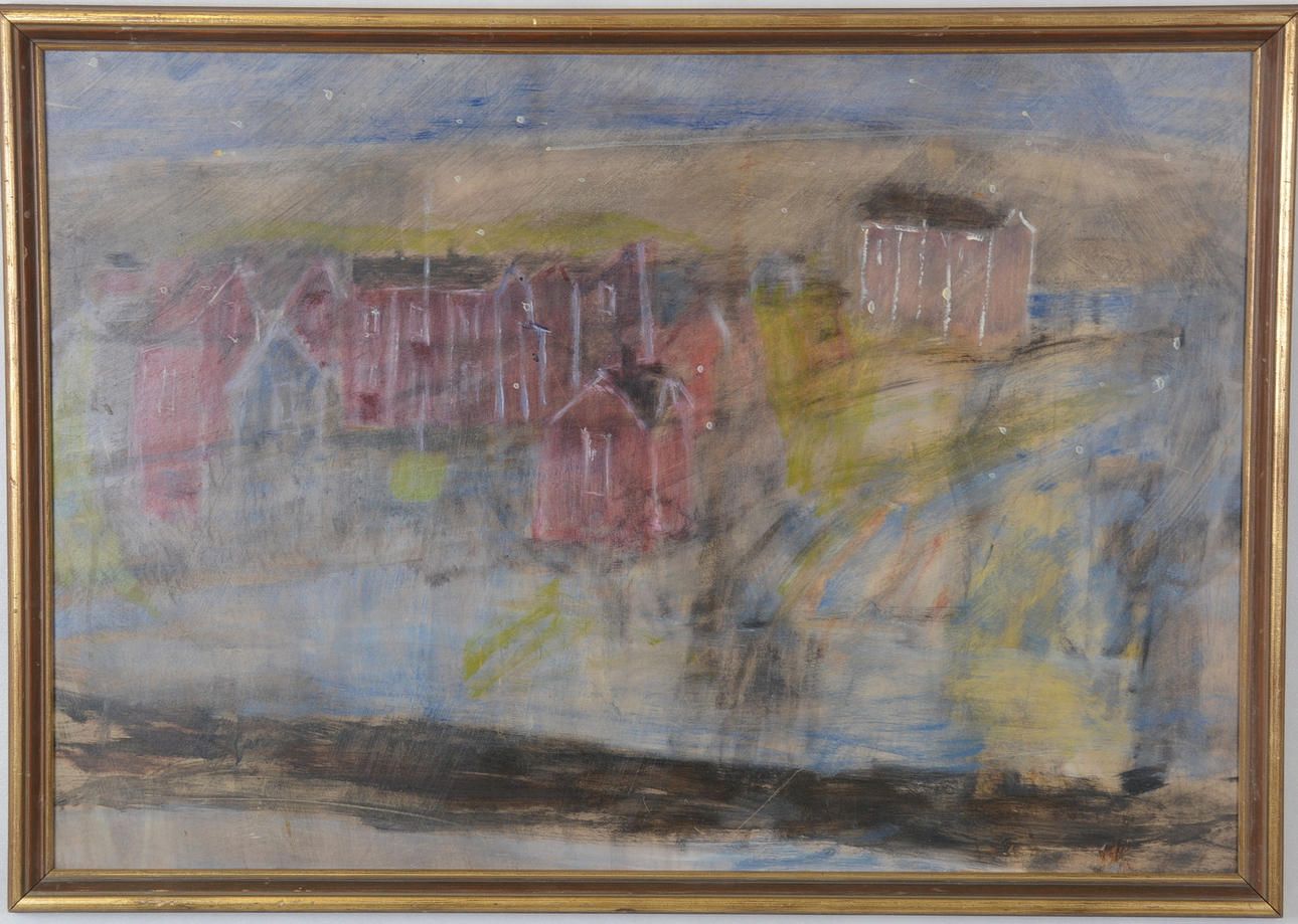 NILS HAHNE. TILLSKRIVEN. Olja på pannå.