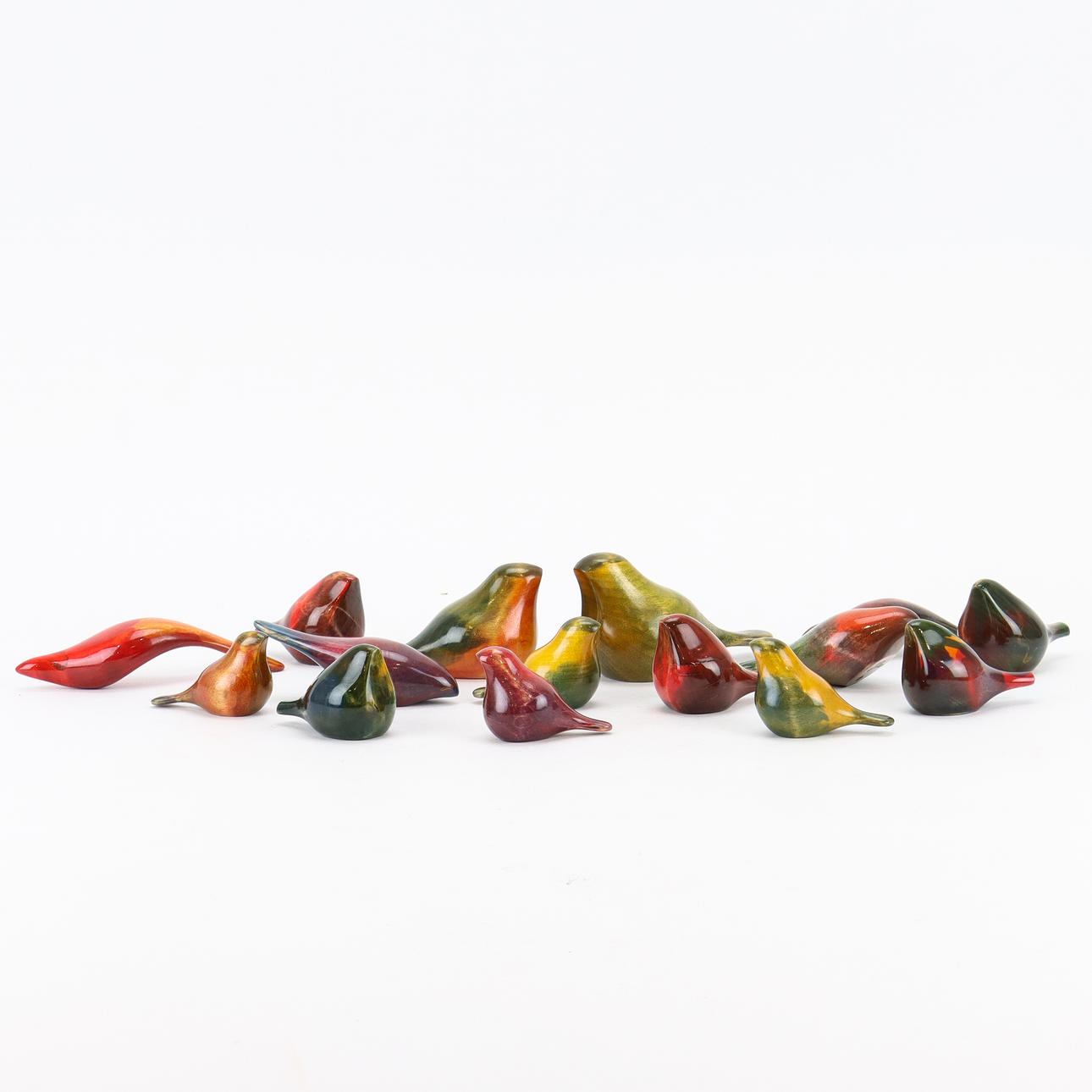 TRÄFÅGLAR 15 stycken, Suups Konst & Design.