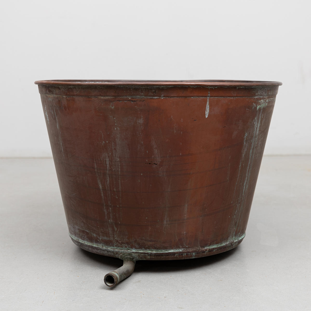 A tub with tap, copper, circa 1900.