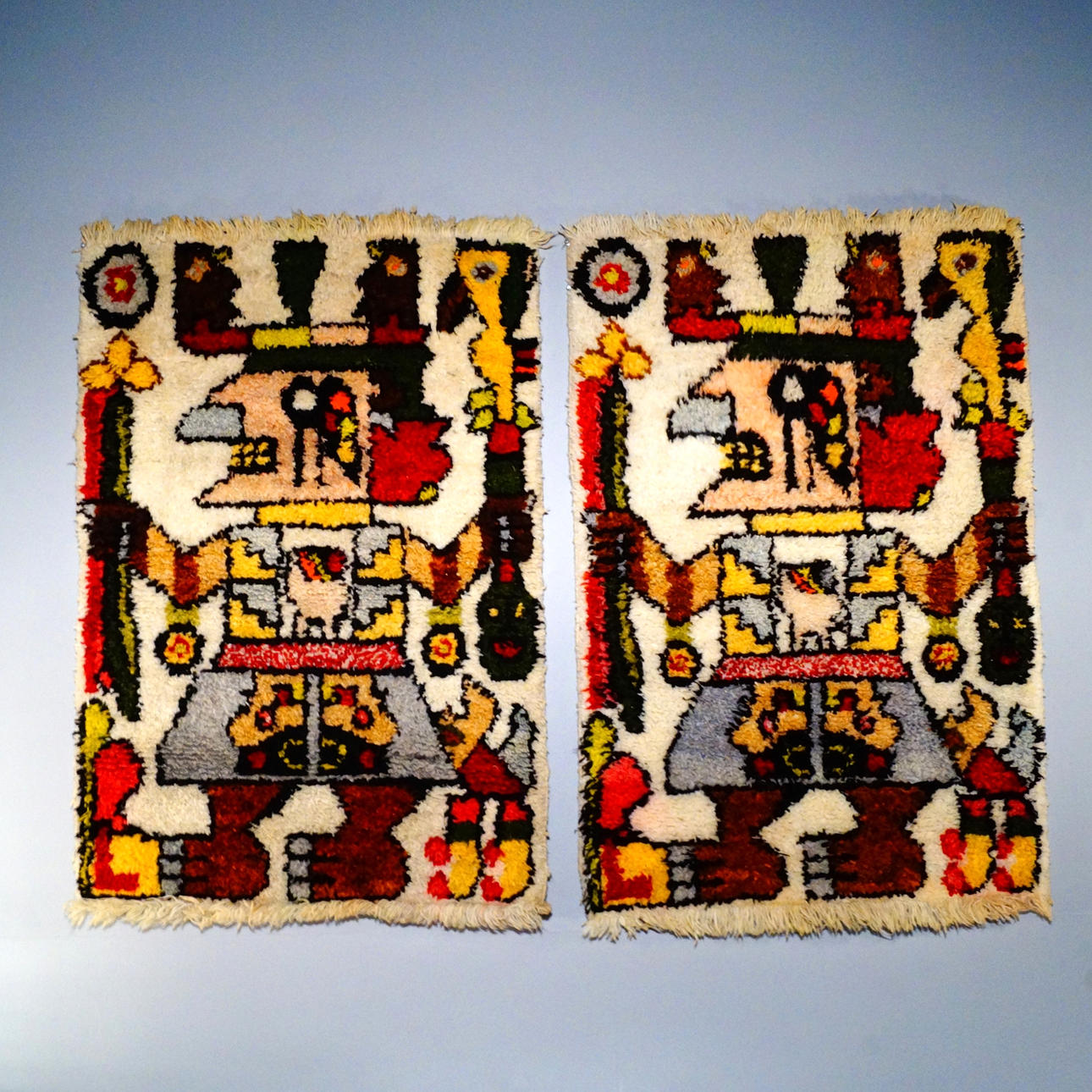 Ein Paar Wandmatten, südamerikanisches Motiv.