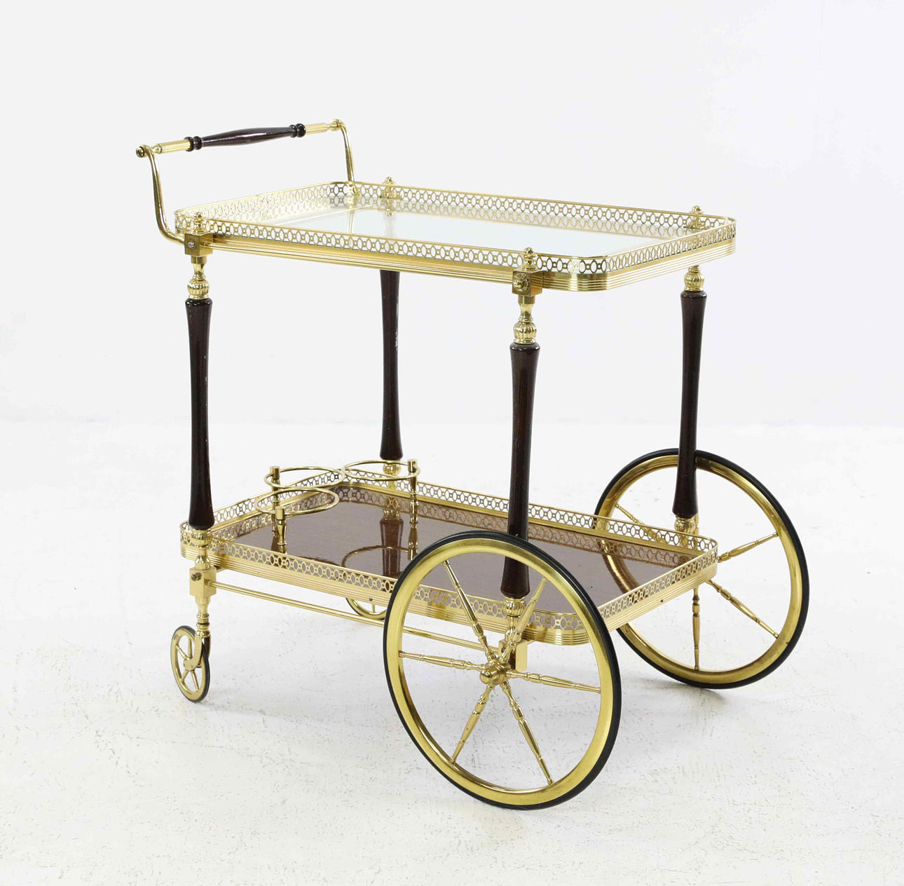 SERVERINGSVAGN, glas och metall, 1970-tal.