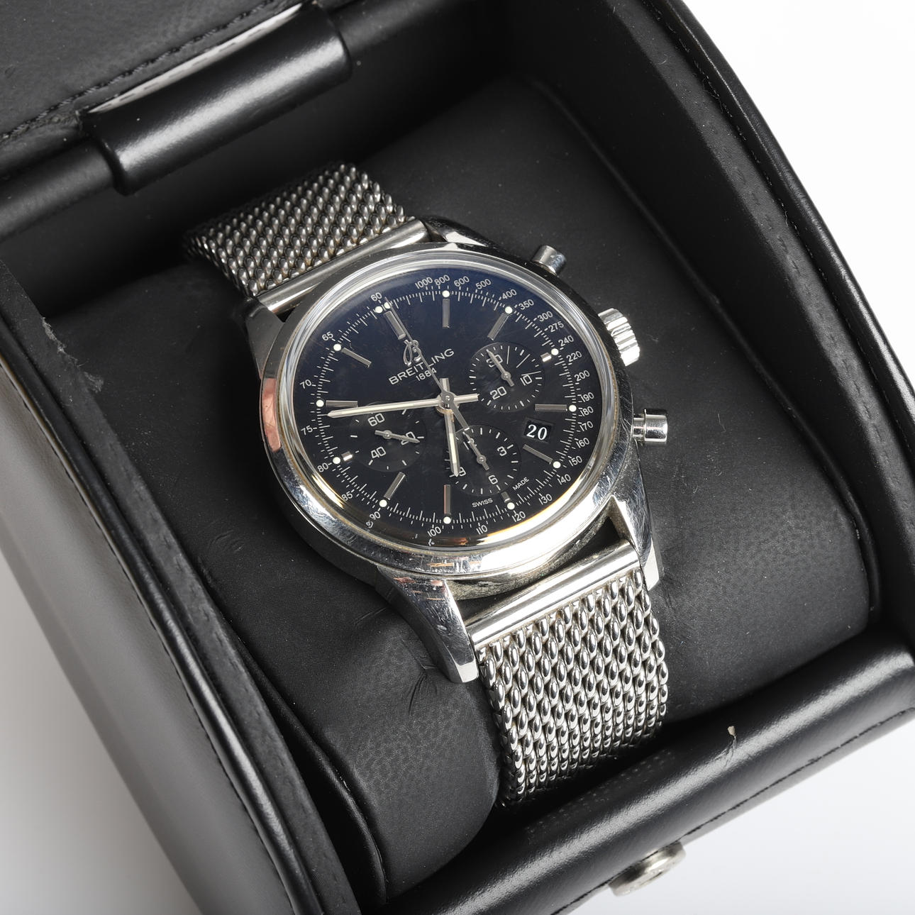 BREITLING. Wristwatch, Transocean Chronograph Automatic, steel, 2012.