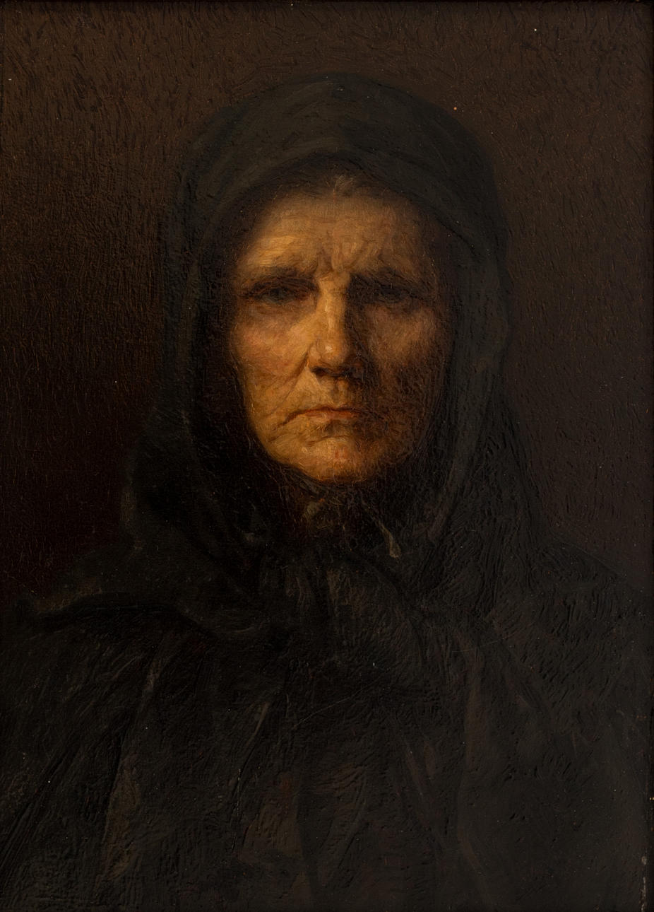 LUDWIG KNAUS (1829-1910). Bildnis einer Bäuerin.