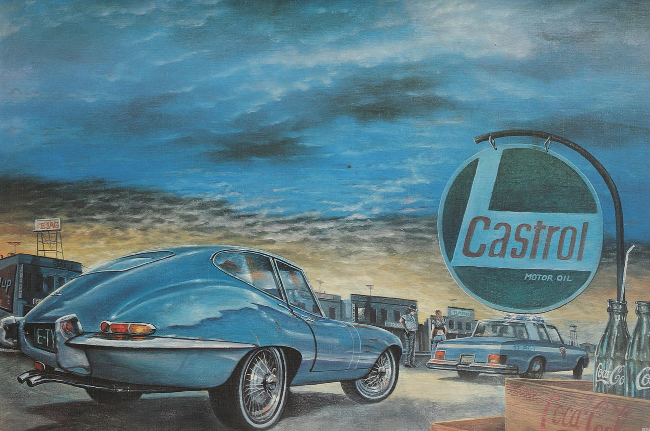BOB MATSON. color lithograph, “A special kind of motoring...” Jaguar E ...