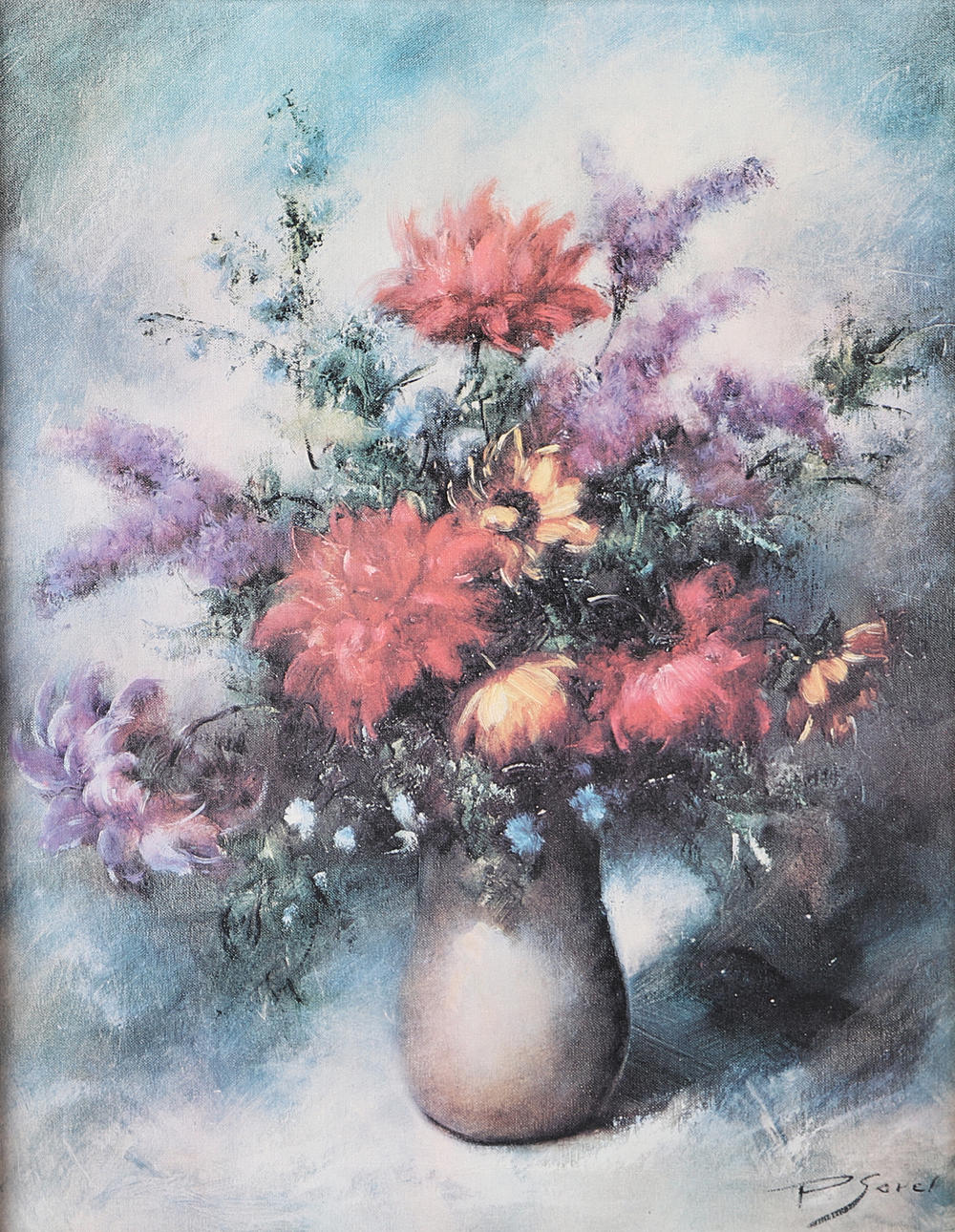 AFTER PIERRE SOREL. Flowers in vase, Print on canvas, Printed