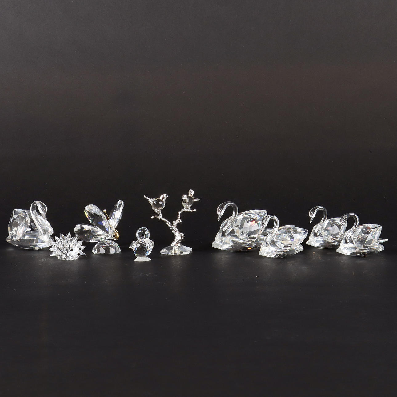 FIGURITAS. 9 piezas Cristal, Swarovski.