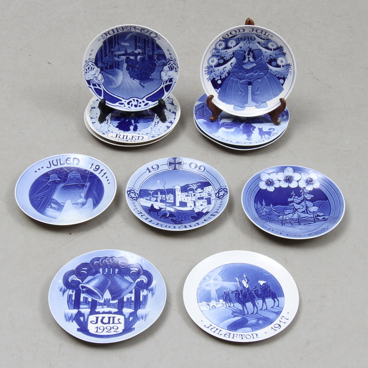 JULTALLRIKAR, 11 st, Rörstrand, spridda årtal 1908-1925.