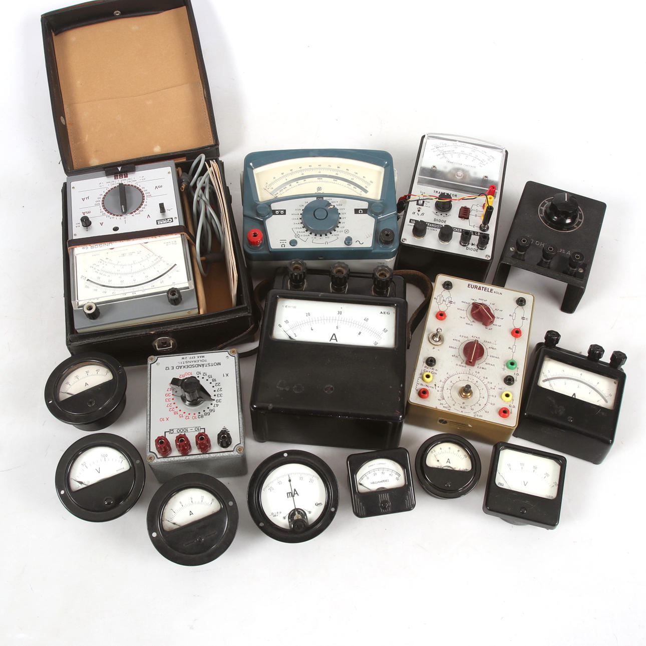 INSTRUMENT, 12 pcs, Transistor Checker Model LB-1, Reace, Avometer Model 20, Euratele Cologne.