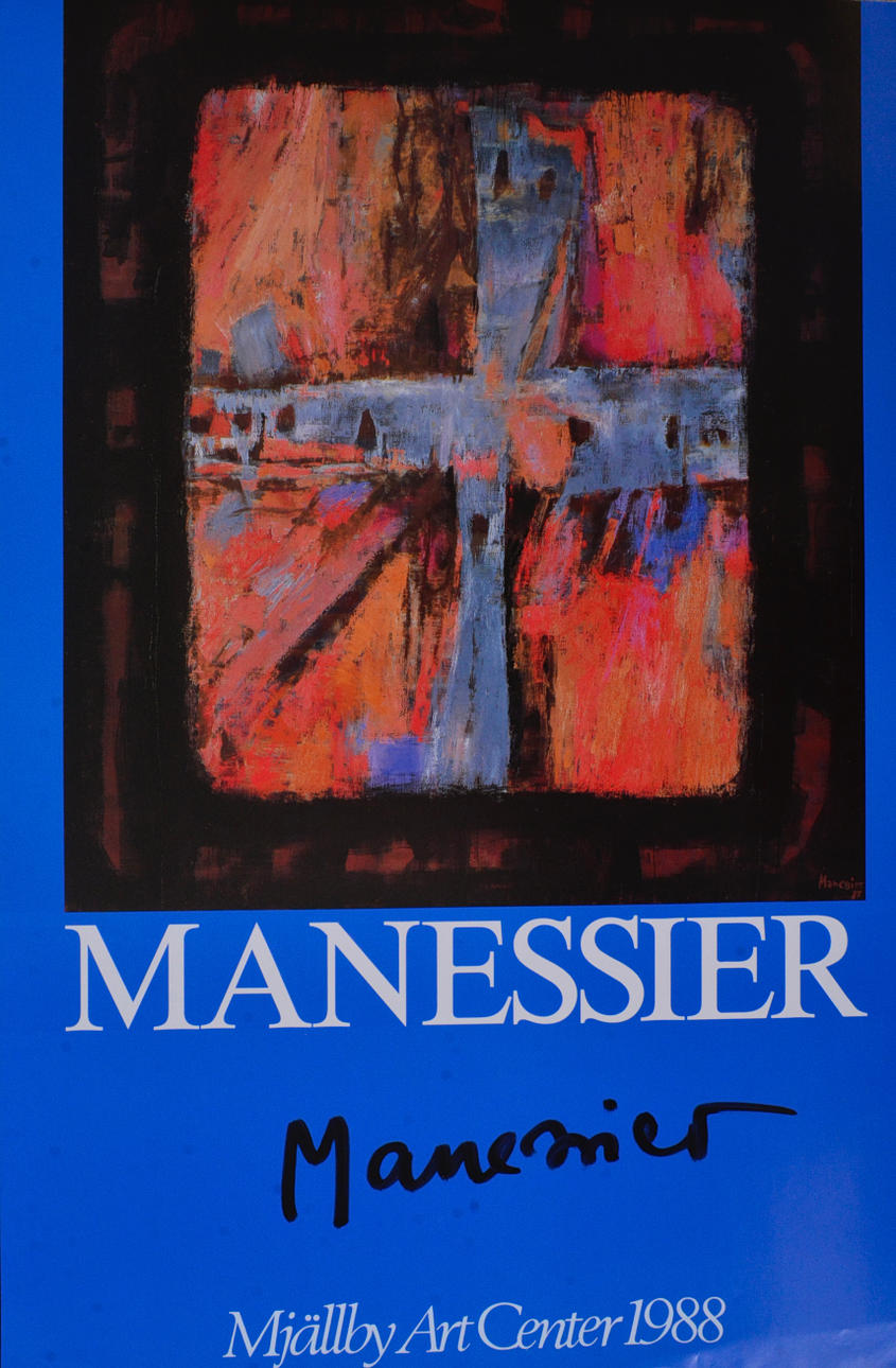 ALFRED MANESSIER. Exhibition poster, offset print, Mjällby Artcenter ...