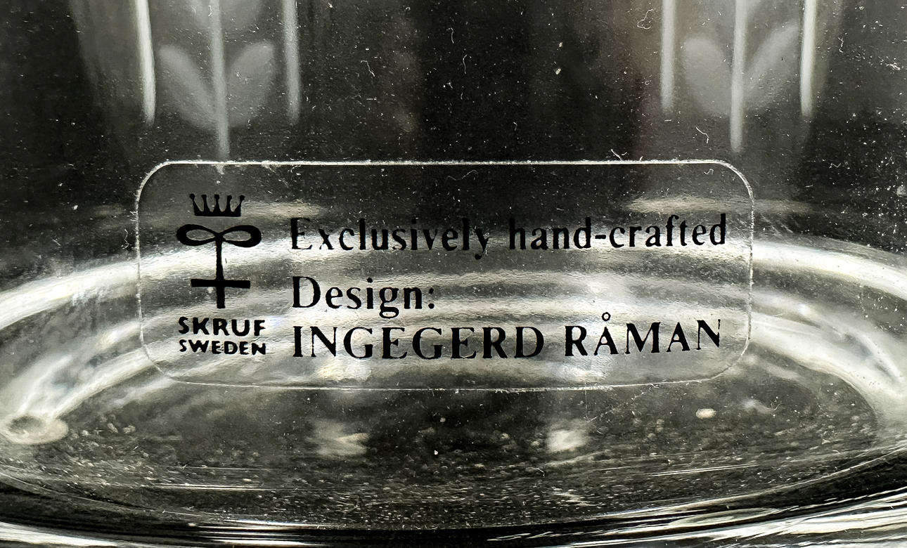 INGEGERD RÅMAN. A vase, Skruf, signed, numbered, 20th century