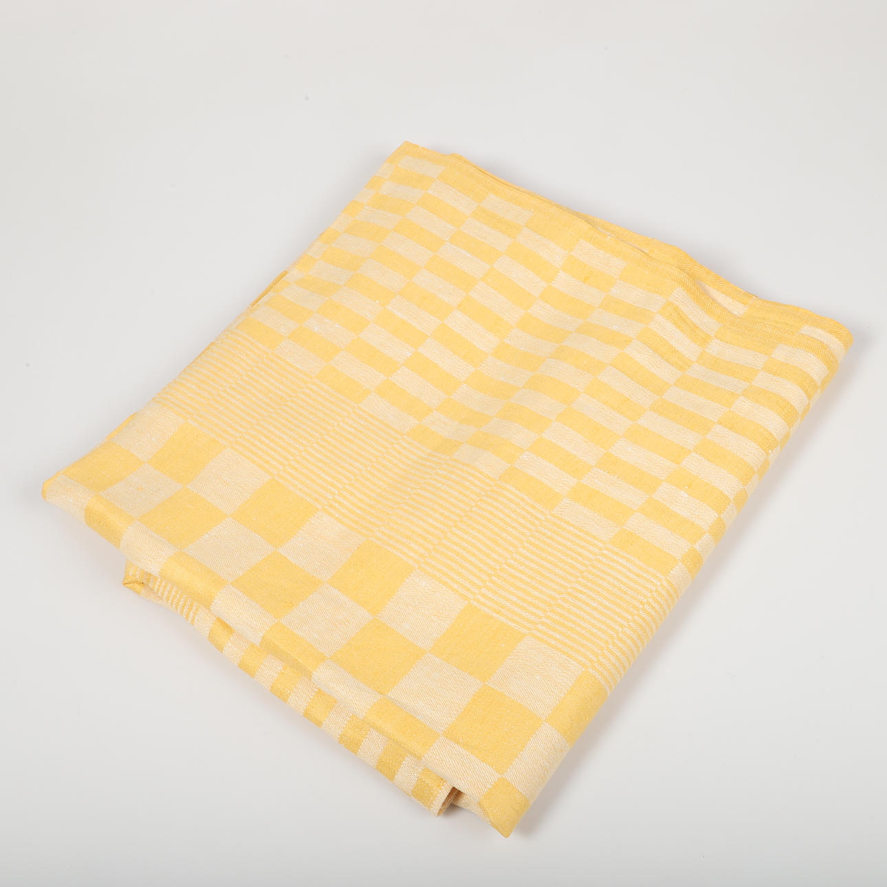 PÅSKDUK, gul-rutig linne, 1900-tal.