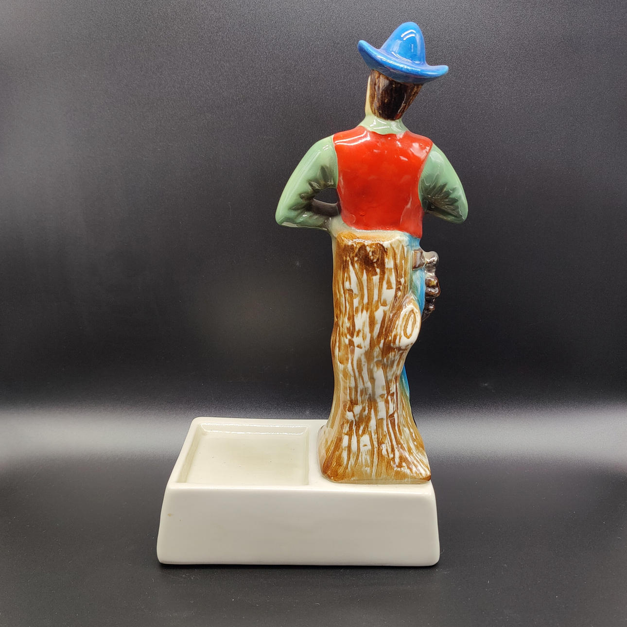 JIM BEAM CERAMIC ADVERTISING CHARACTER: COWBOY HOLDING A GLASS OF