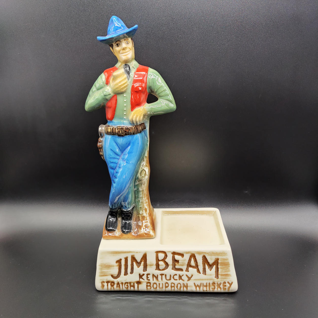 n*i様 Jim Beam 1970s ヴィンテージ品 カウボーイ陶器 ウイスキ JIM BEAM CERAMIC ADVERTISING CHARACTER: COWBOY HOLDING A GLASS OF