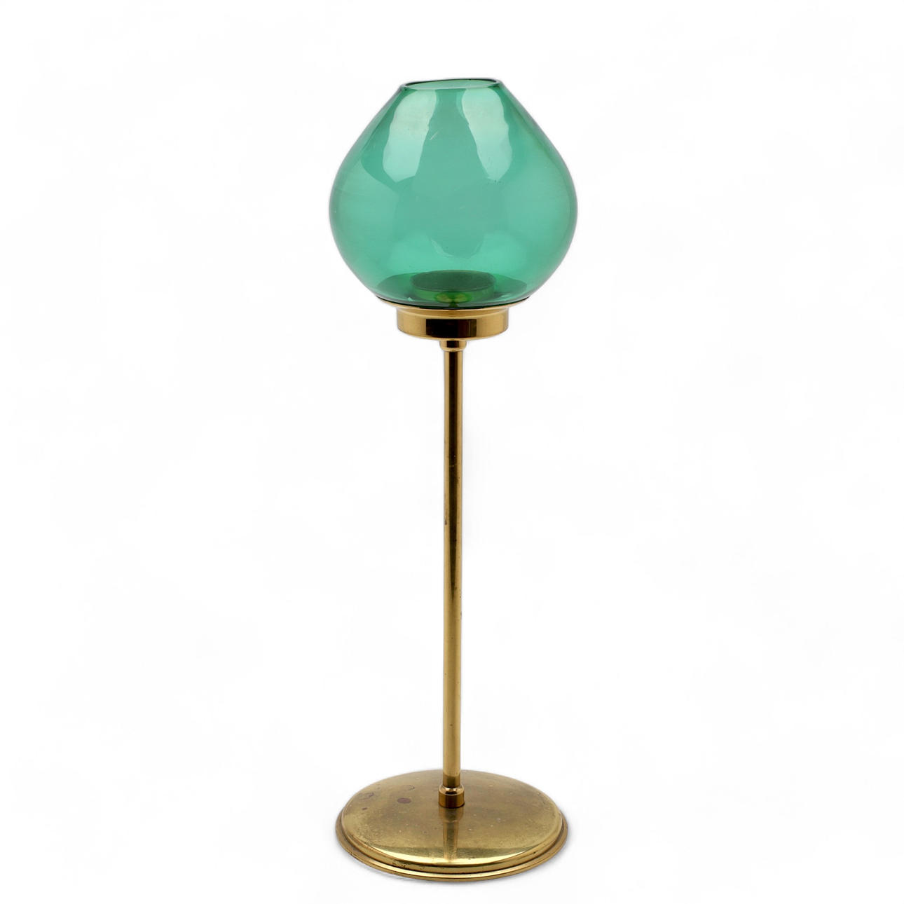 A brass/glass lantern, 20th century.
