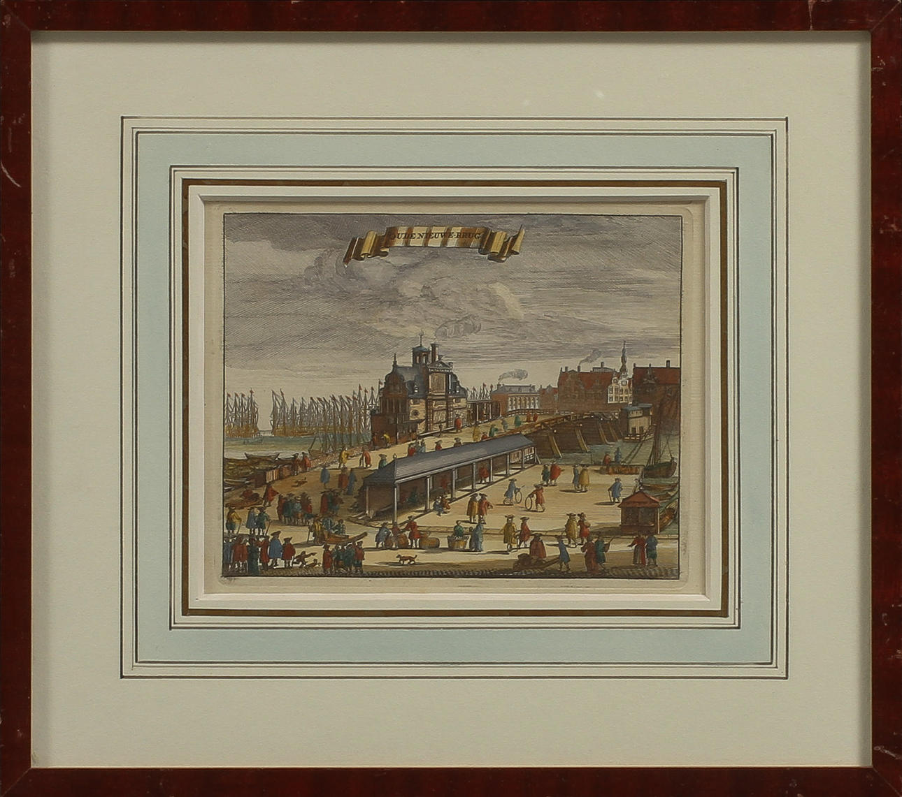 KOLORERAT KOPPARSTICK, 1800-tal.