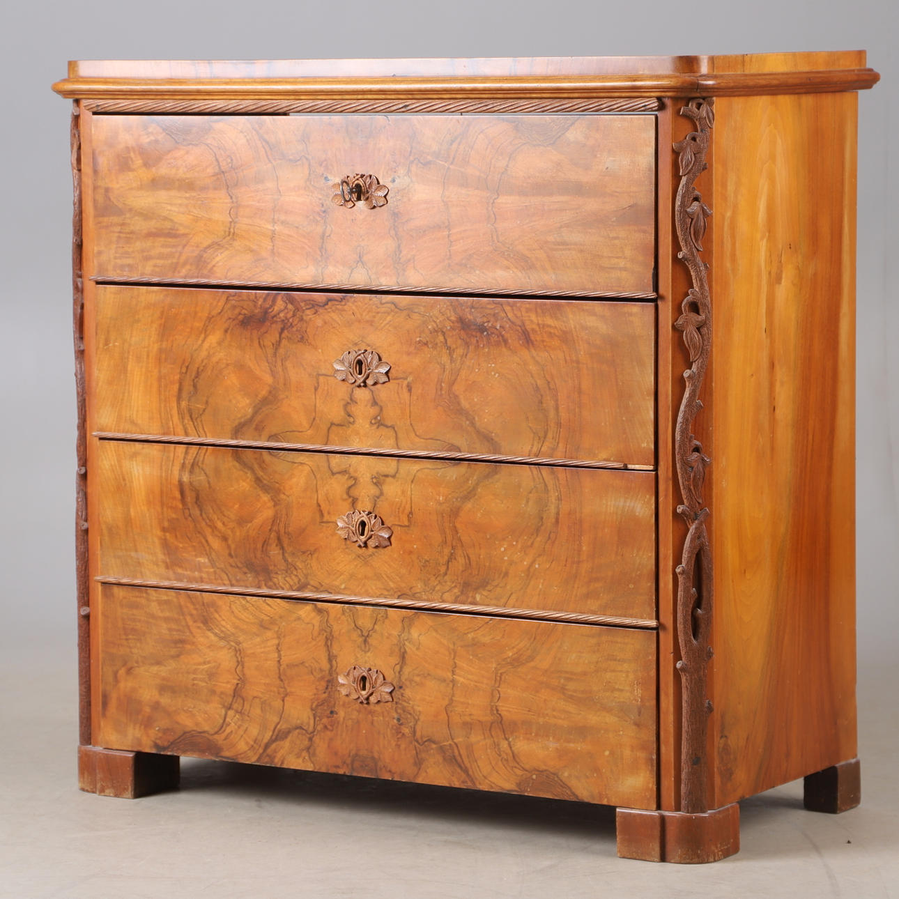 BYRÅ, 4-lådig, mahogny, empire.