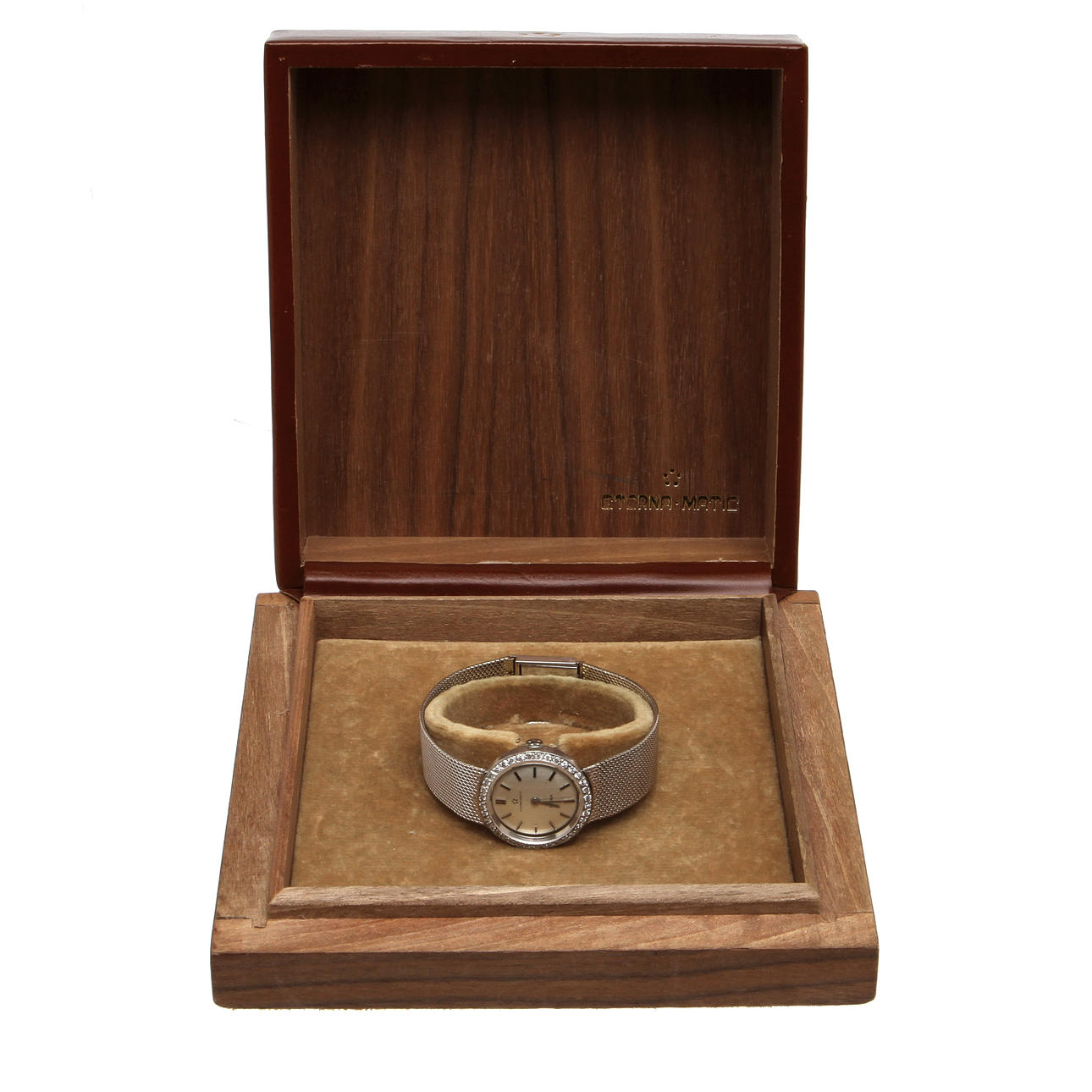 DAMARMBANDSUR, "Sahida", 18K vitguld med diamanter, Eterna-Matic.