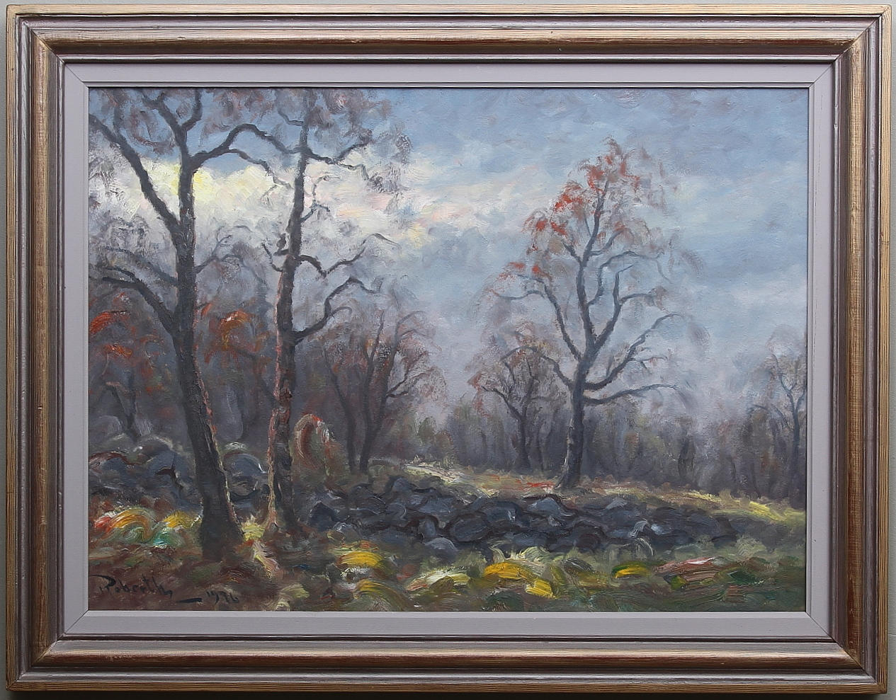 ROBERTH KARLSSON. Höstlandskap. Olja på pannå. Signerad och daterad 1976.