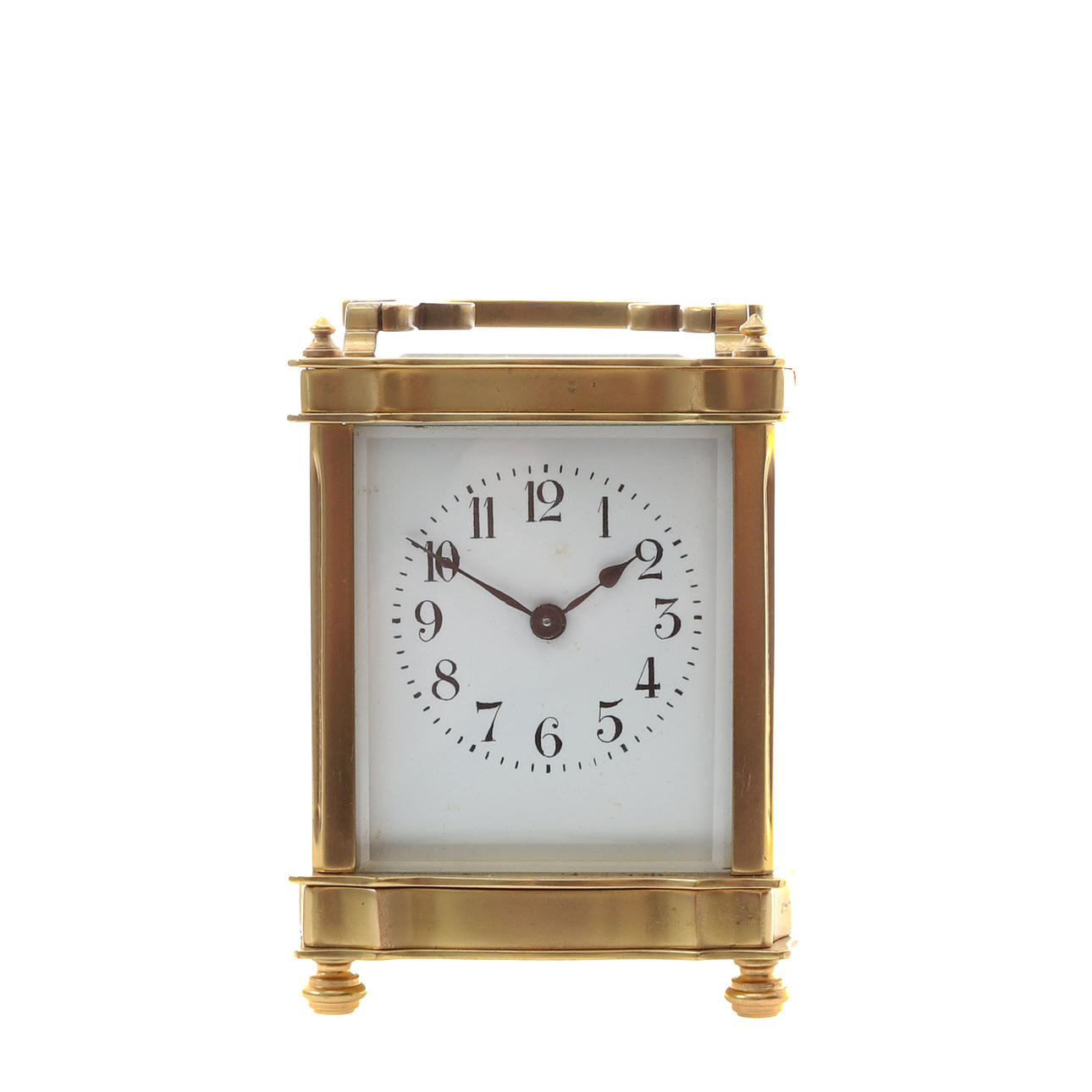 A BRASS CASED CARRIAGE TIMEPIECE, FRENCH EARLY 20TH CENTURY. Clocks ...