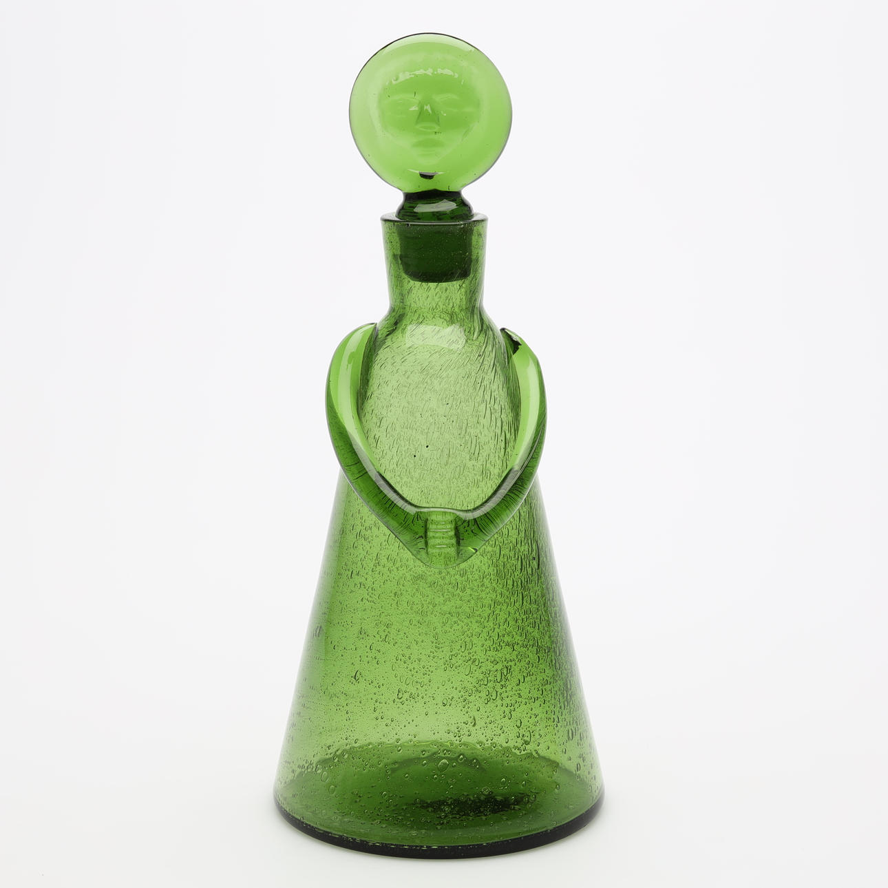 ERIK HÖGLUND. KARAFF, grönt glas märkt H288.