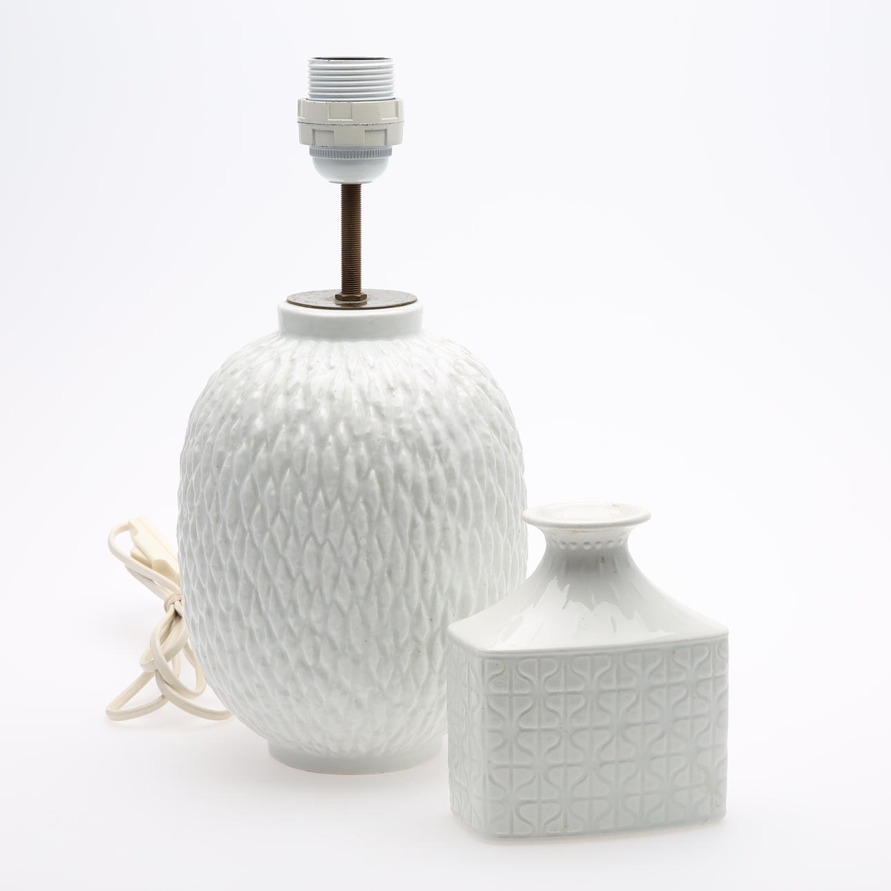 GUNNAR NYLUND. TABLE LAMP and VASE, Rörstrand.