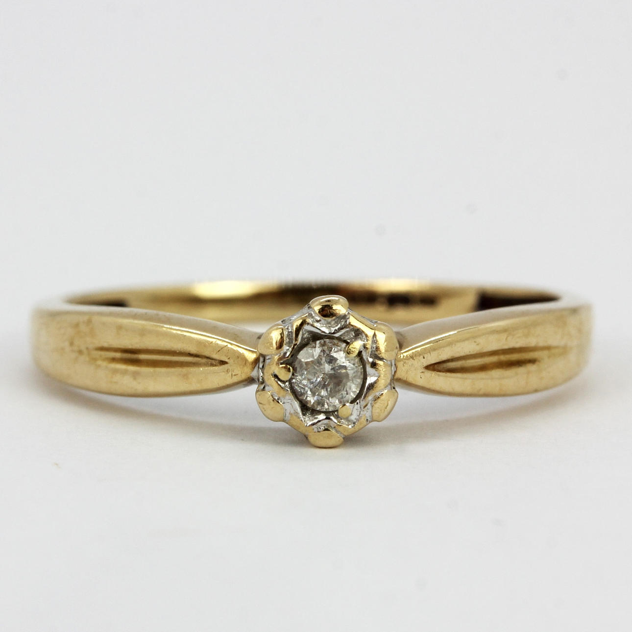 9CT DIAMANT SOLITÄRRING.