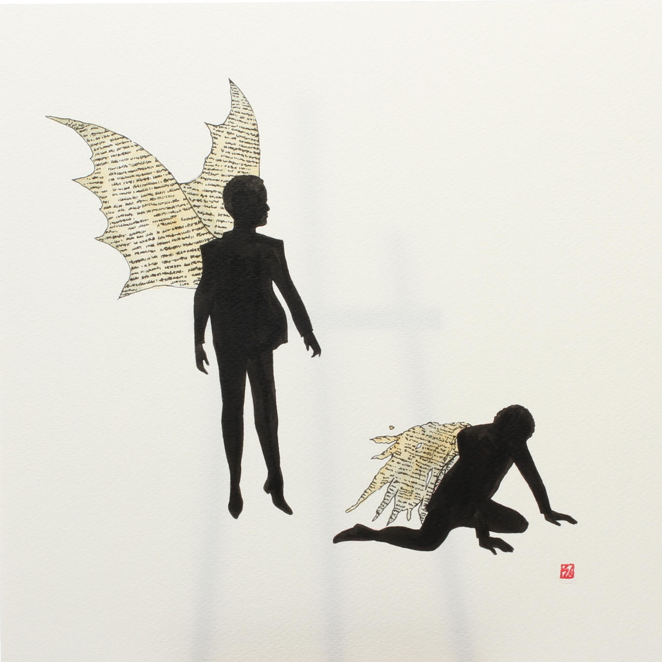 SOFIA KARLSTRÖM. Free Dawit Isaak, Tusch och akvarell. Monogramsignerad.