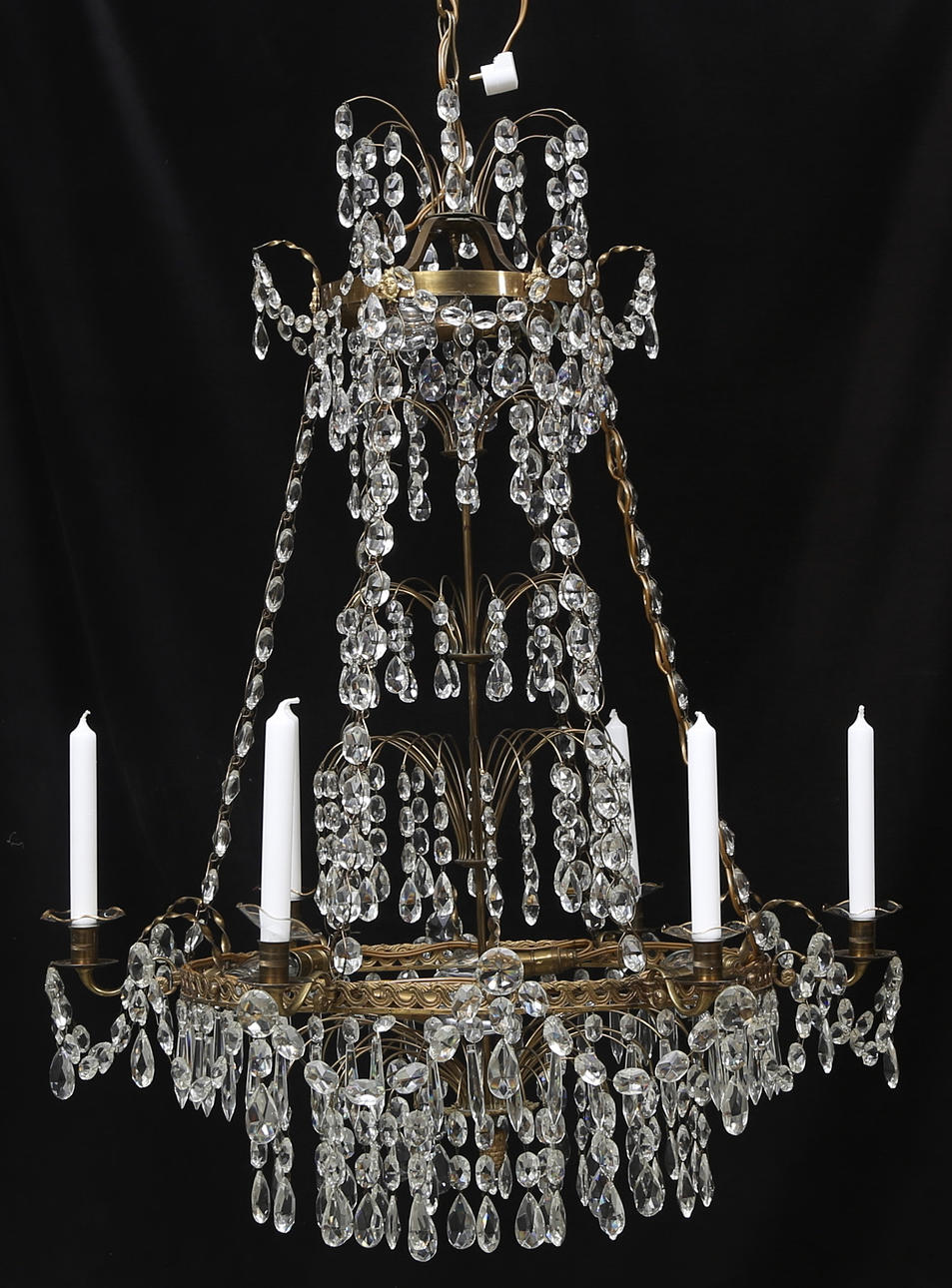 LJUSKRONA. Drottningholmsmodell, 1900-talets början. total höjd ca. 115 cm.