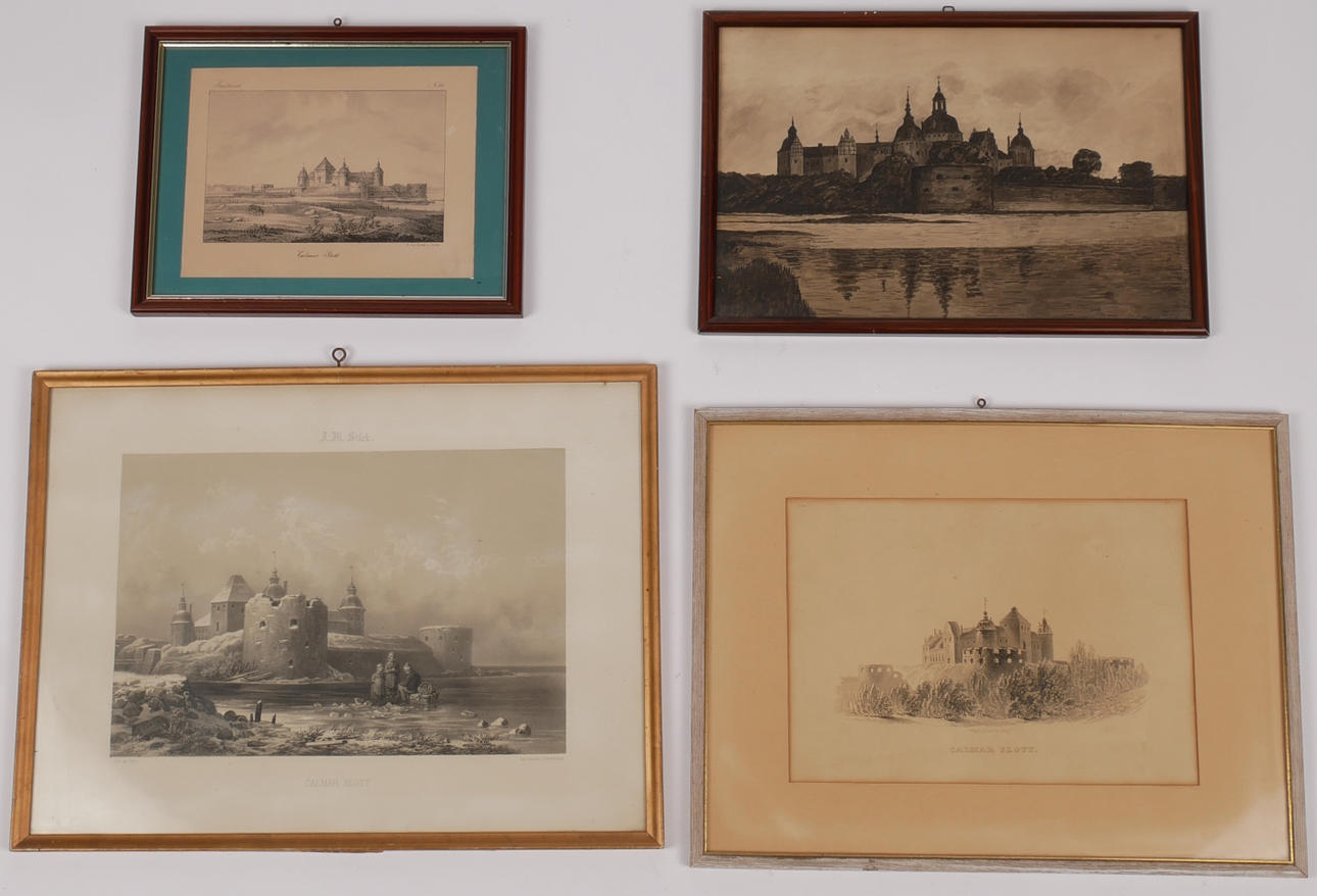 KALMAR SLOTT, 4 Gemälde.