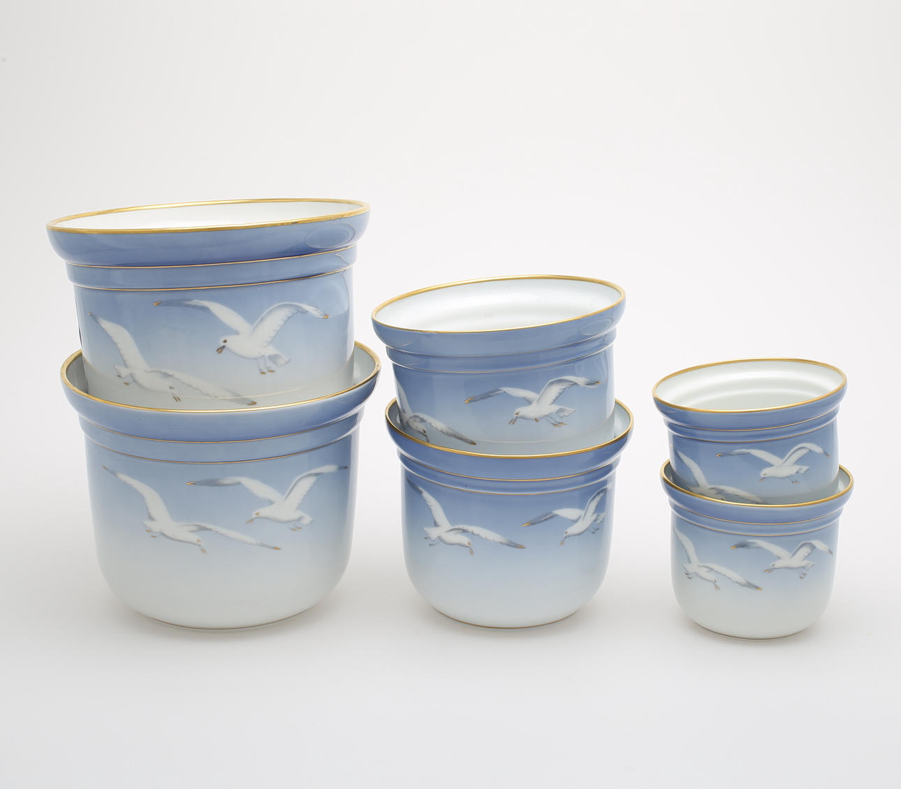 YTTERFODER, 6 st, "Blå Måsen", Bing & Gröndahl, Danmark.