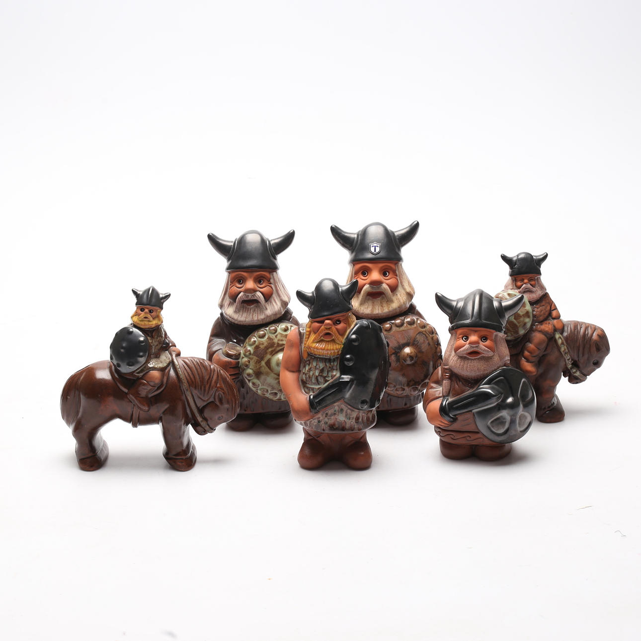 Ein Satz von 6 Wikingerfiguren, Rolf Berg.