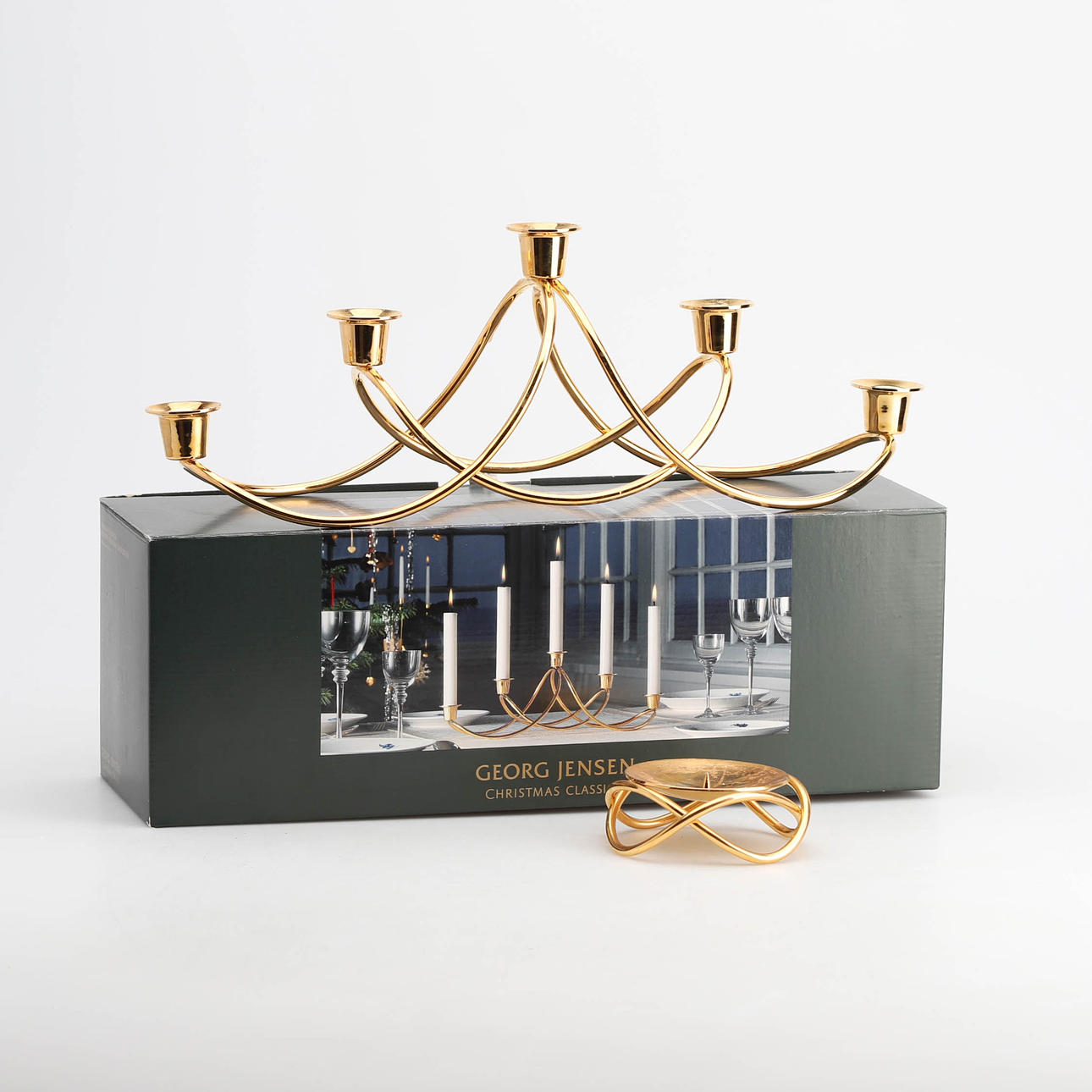 GEORG JENSEN, kandelaber och ljusstake, 2000-tal.